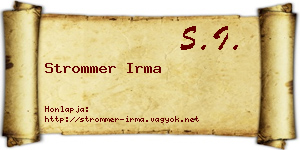 Strommer Irma névjegykártya