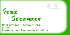 irma strommer business card